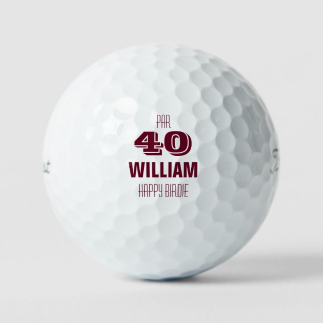 Custom Birthday Golfer Happy Birdie Golf Balls (Front)
