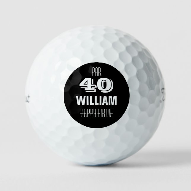 Custom Birthday Golfer Happy Birdie Golf Balls (Front)