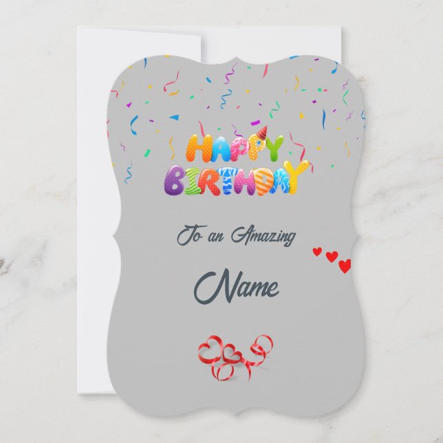 Custom Birthday Greeting Card - Beautiful Design (Front)