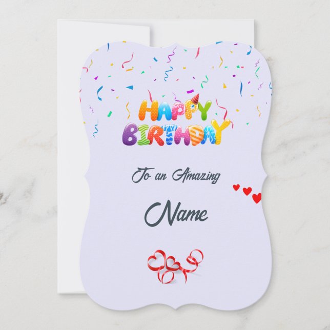 Custom Birthday Greeting Card - Beautiful Design (Front)