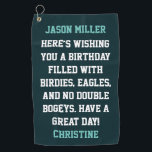 Custom Birthday Greetings Golf Towel<br><div class="desc">Custom Birthday Greetings Golf Towel</div>