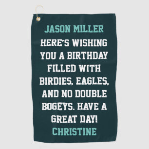 Custom Birthday Greetings Golf Towel