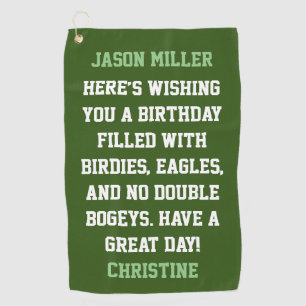 Custom Birthday Greetings Golf Towel