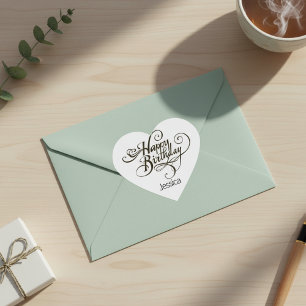 Custom Birthday Heart Sticker