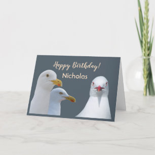 Custom Birthday Humor From all Us Flock Seagulls Card