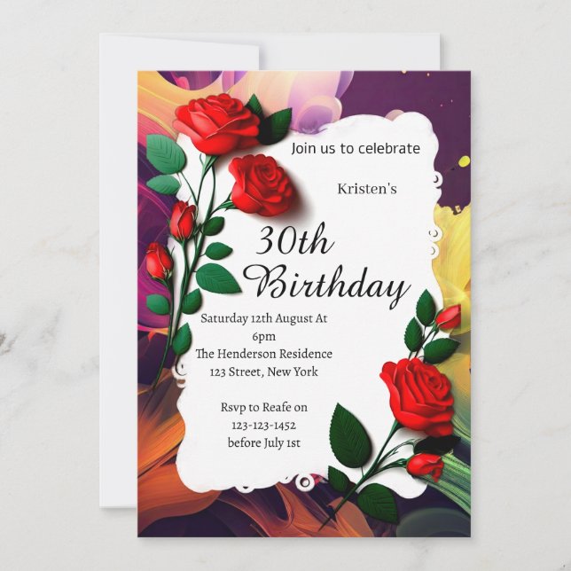 Custom Birthday Invitation (Front)