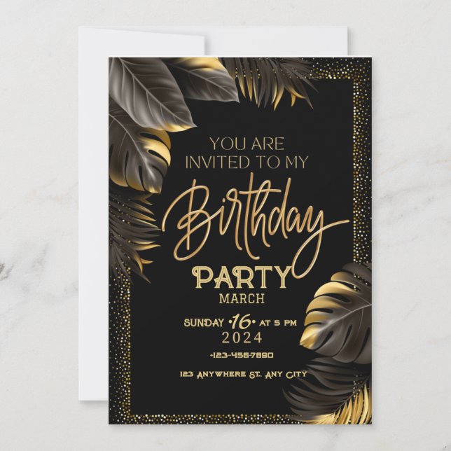 Custom Birthday Invitation Card - Personalize Your (Front)
