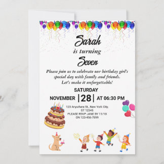 Custom Birthday Invitation with Colorful Design