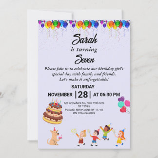Custom Birthday Invitation with Colorful Design