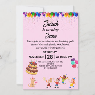 Custom Birthday Invitation with Colorful Design