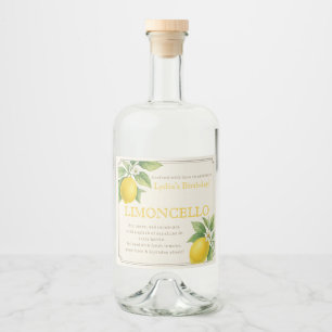 Custom Birthday Limoncello Bottle Label