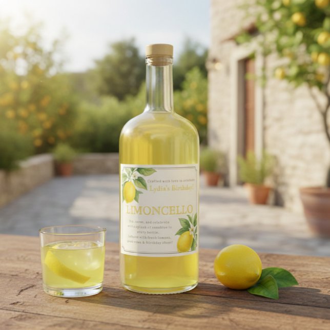 Custom Birthday Limoncello Bottle Label (Creator Uploaded)