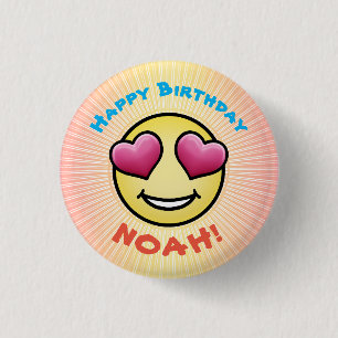 Custom Birthday Love Emoji Button