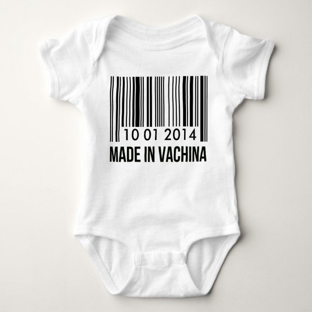 Custom Birthday Made In Vachina Baby Bodysuit (Front)