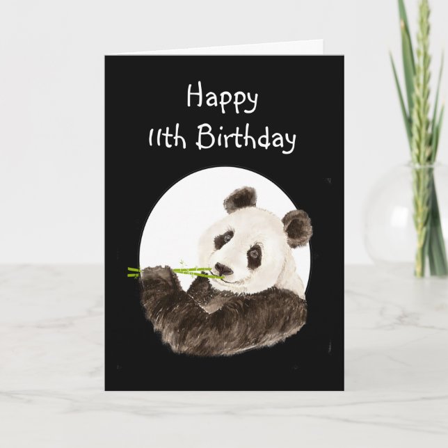 Custom Birthday Name Panda, Cute Animal Card (Front)