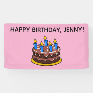 CUSTOM BIRTHDAY NAME PARTY PINK BANNER