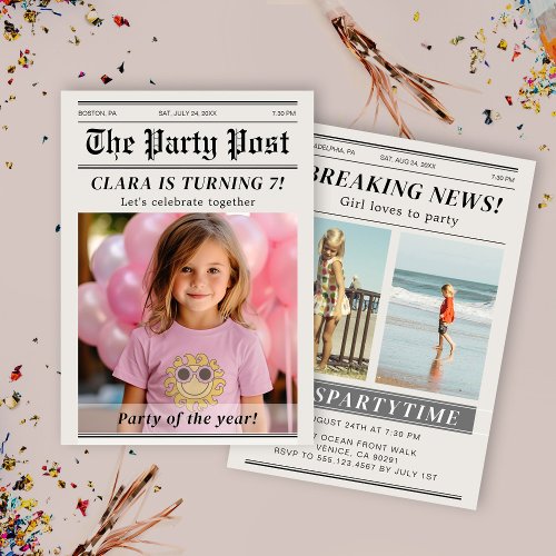 Custom Birthday Newspaper Magazine Cover Invitatio Invitation