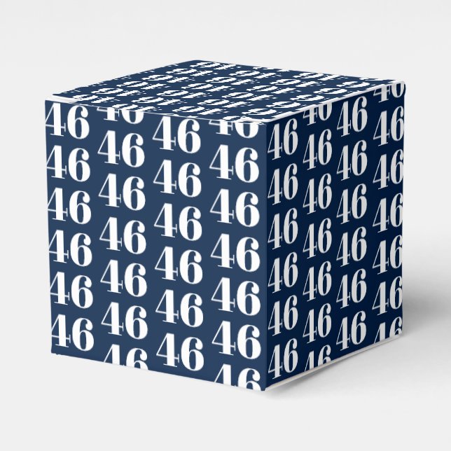 Custom birthday number, navy blue white Gift Favor Boxes (Front Side)