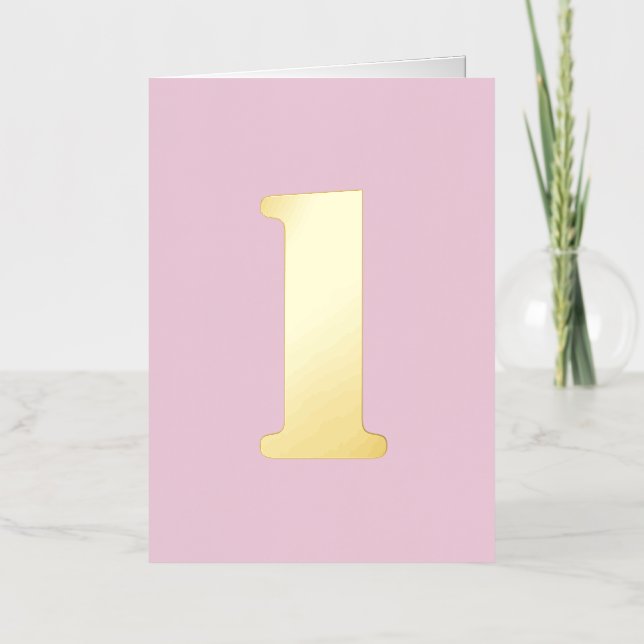 Custom birthday number pink foil holiday card (Front)