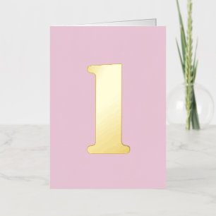 Custom birthday number pink foil holiday card