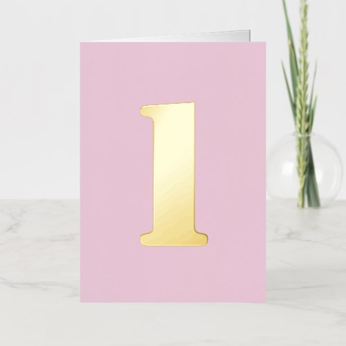 Custom birthday number pink foil holiday card