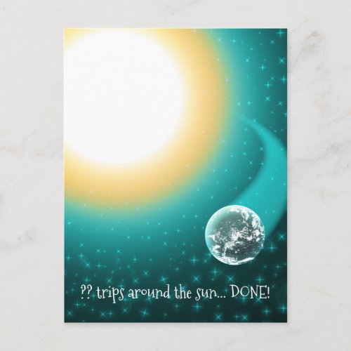 Custom Birthday Orbits Around the Sun Postcard
