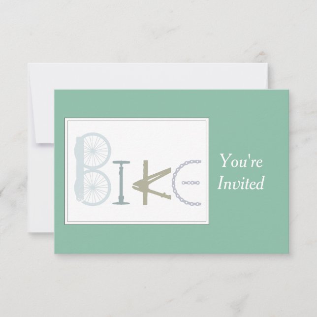 Custom Birthday Party, Bike, Cycle, Biking Invitation (Front)