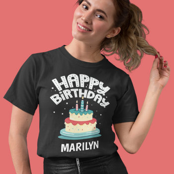 Custom Birthday Party For Three Year Old With Name T-shirt by VillageDesign at Zazzle