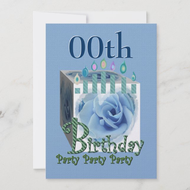 CUSTOM Birthday Party Invitation - BLUE (Front)
