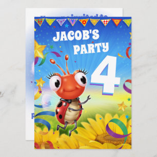 Custom Birthday Party invite boy 4yrs old