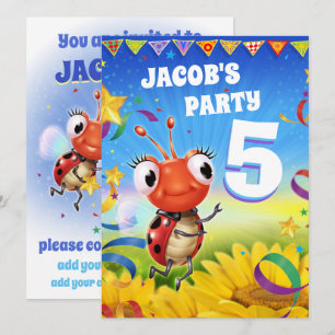 Custom Birthday Party invite boy 5yrs old