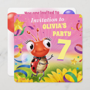 Custom Birthday Party invite girl 7yrs old
