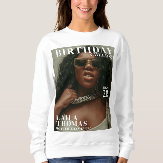 Custom Birthday Party Magazine Cover Cheers Sweatshirt (Front)