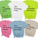 Custom Birthday Party Matching Group Vintage Cool T-Shirt<br><div class="desc">Introducing our Custom Birthday Party Matching Group Vintage Cool T-Shirt, designed to make your birthday celebration unforgettable. Perfect for birthday squad group photos or as a unique party favor, these shirts are a stylish way to commemorate the occasion. Crafted with care, these shirts feature custom text to showcase your birthday...</div>