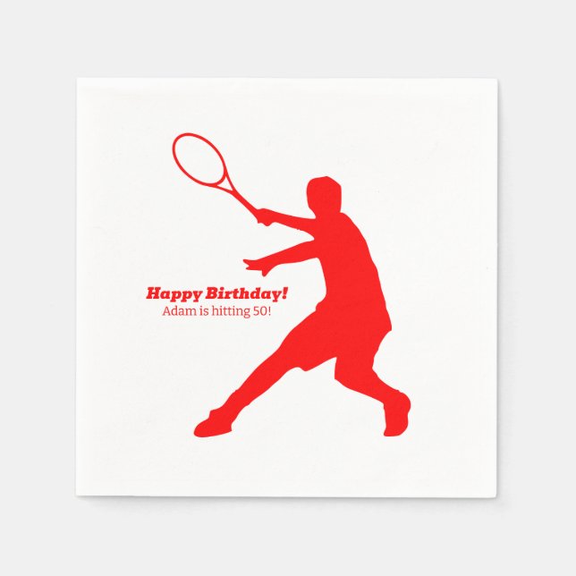 Custom Birthday party napkins for tennis player (Front)