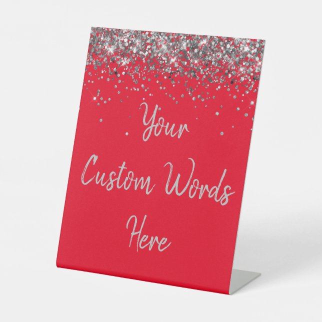 Custom Birthday Party Personalized Your Text Here  Pedestal Sign (Front)