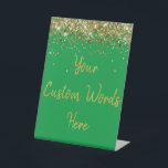 Custom Birthday Party Personalized Your Text Here  Pedestal Sign<br><div class="desc">custom birthday party pedestal sign,  sweet 16 quinceanera 40th 50th,  glitter wedding reception gift table,  personalized anniversary 30th 21st 15th,  bachelorette sixteen 16th bridal 20th,  twenty-fifth 25th twenty first daughter,  girl wife twinkle sparkle granddaughter,  grandson son boy 5th fifth,  10th 80th 18th hen night,  green gold for baby shower</div>