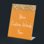 Custom Birthday Party Personalized Your Text Here  Pedestal Sign<br><div class="desc">custom birthday party pedestal sign,  sweet 16 quinceanera 40th 50th,  glitter wedding reception gift table,  personalized anniversary 30th 21st 15th,  bachelorette sixteen 16th bridal 20th,  twenty-fifth 25th twenty first daughter,  girl wife twinkle sparkle granddaughter,  grandson son boy 5th fifth,  10th 80th 18th hen night,  orange white gold baby shower</div>