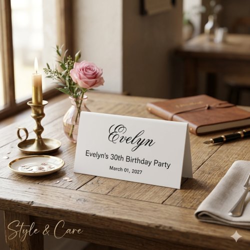 Custom Birthday Party Table Tent Display Design