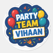 Custom Birthday Party Team Sticker for Kids