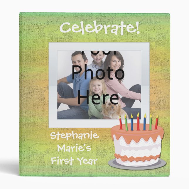 Custom Birthday Photo Album Binder (Front)