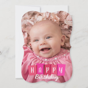 Custom Birthday Photo Flat Announcement Card