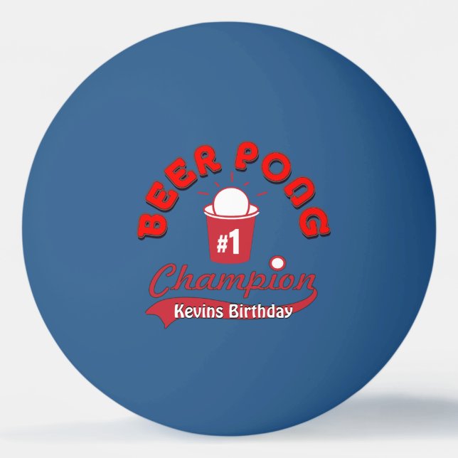 Custom Birthday Ping Pong Official League Ball (Back)