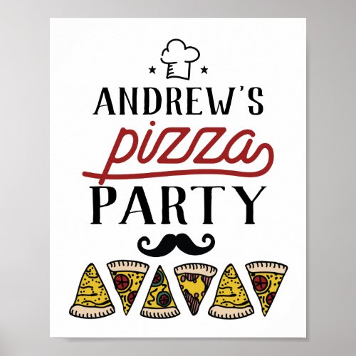 Custom Birthday Pizza Party Sign