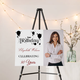 Custom Birthday Poster with Photo Elegant Birthday
