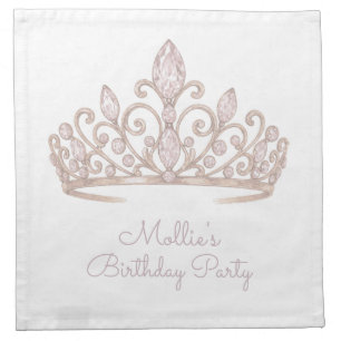 Custom Birthday Princess Blush Pink Cloth Napkin