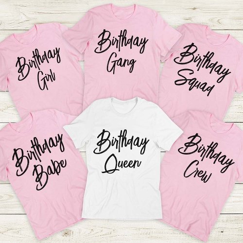 Custom Birthday Queen and Crew Squad Group Party T_Shirt