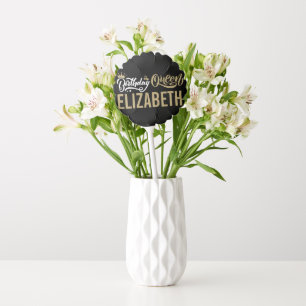 Custom Birthday Queen Black and Gold Personalized Balloon