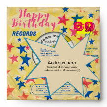 Custom Birthday Retro Vinyl Record 45 RPM E