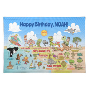 Custom Birthday SoCal Cloth Placemat